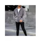 Men's Casual Solid Lamb Fleece Fleece Cardigan Jacket