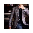 Plaid texture slim fit blazer