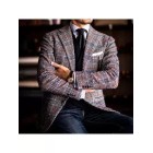 Plaid texture slim fit blazer