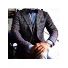 Plaid texture slim fit blazer