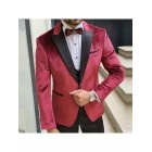 Mens Casual Business Velvet Blazer Jacket