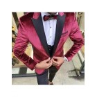 Mens Casual Business Velvet Blazer Jacket