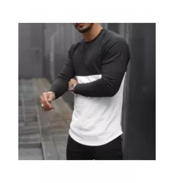 Color Block Long Sleeve T-shirt