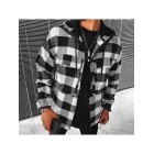 Men's Geometric Lattice Textured Pattern Long-sleeved Shirt/jacket