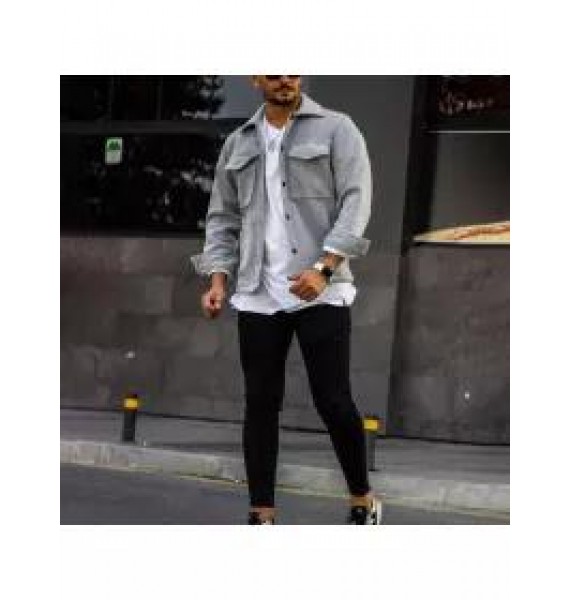 Men's Casual Solid Color Cardigan Jacket