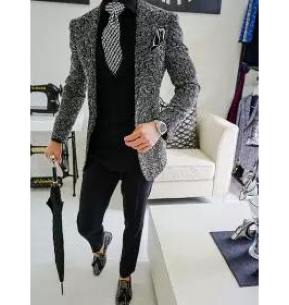 Elegant and Simple Business Party Men's Knit Blazer