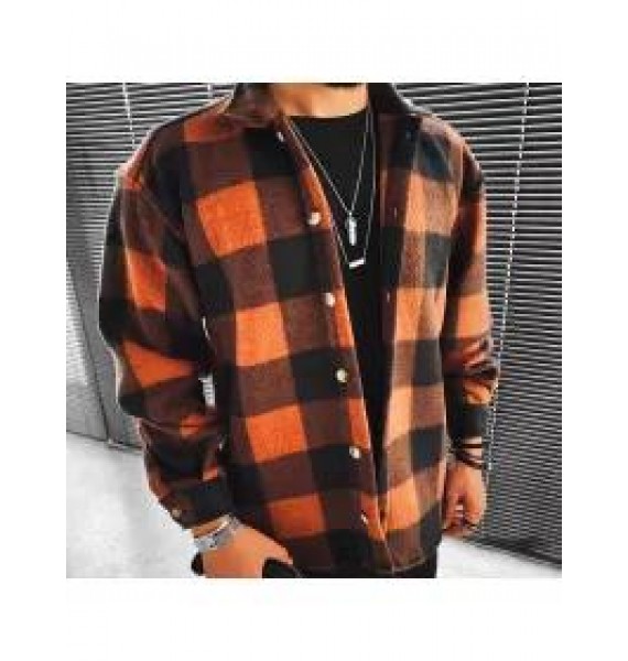 Casual fashion check texture jacket