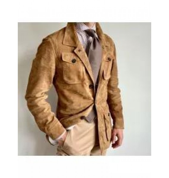 Suede Multi-pocket Autumn And Winter Jacket