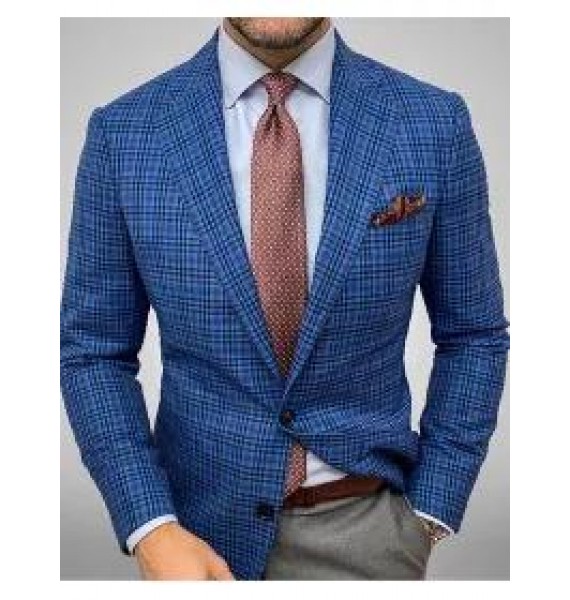 Classic Plaid Men's Blazer LH010