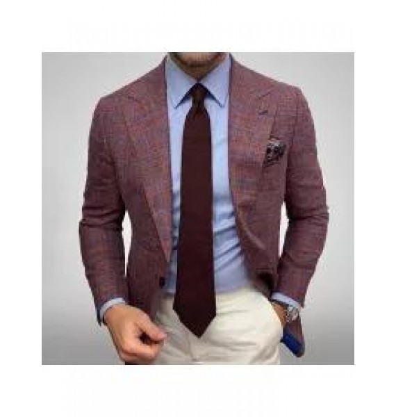 Classic Men's Plaid Blazer