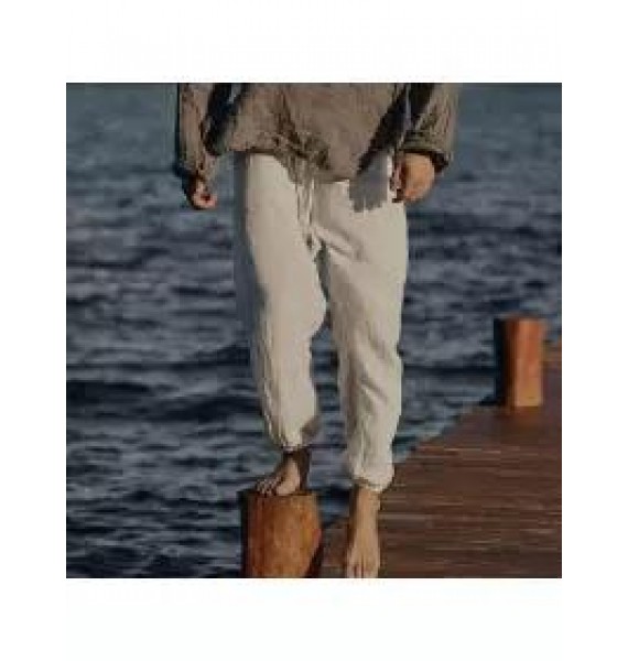 Men's Linen Casual Plain Harem Pants