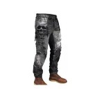 Mens skull print outdoor wear-resistant army pants