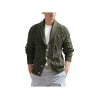 Men's English Lapel Jacquard Knit Jacket Cardigan Sweater