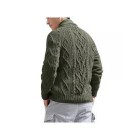 Men's English Lapel Jacquard Knit Jacket Cardigan Sweater