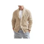 Men's English Lapel Jacquard Knit Jacket Cardigan Sweater