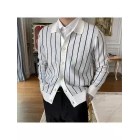 Lapel Striped Knitted Sweater Cardigan