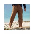 Men's Linen Panel Cut Breathable Stretch Bloomers Casual Pants