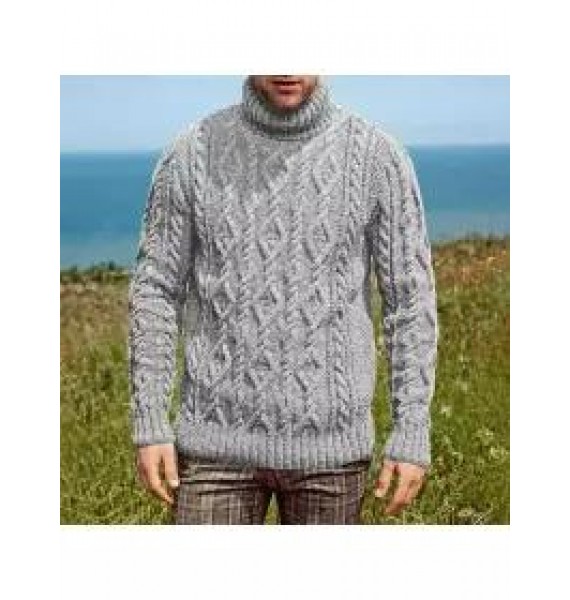 Men's Casual Loose Warm Thick Turtleneck Sweater