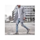 Mens Trench Coat Lapel Mid-length Coat