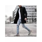 Mens Trench Coat Lapel Mid-length Coat