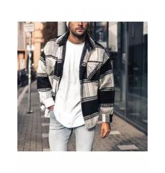 Street fashion check texture jacket