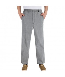 Men's Estic Waist Linen Casual Trousers