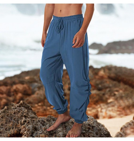 Men's Linen Casual Drawstring Loose Pants