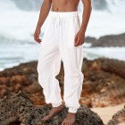 Men's Linen Casual Drawstring Loose Pants