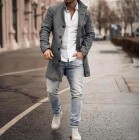 Men's Fashion Loose Jacket Mid Length Wool Coat