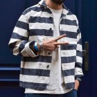 Men's  Striped Design Casual Jacket