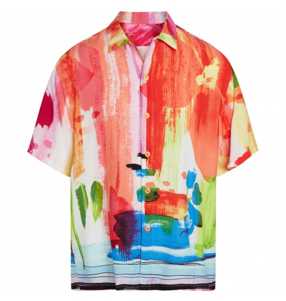 Men's Abstract Watercolor Hawaiian Shirt