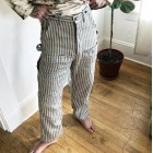 High-waist Striped Carpenter Pants