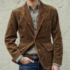 Men's Casual Fashion Solid Color Retro Jacket