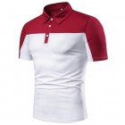 Men's Colorblock Long Sleeve Casual Polo Shirt