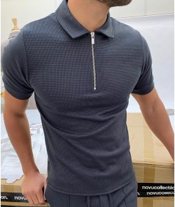 Pin Fabric Polo Shirt