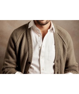 Men's Cssic  British Gentleman Dark Brown Cardigan