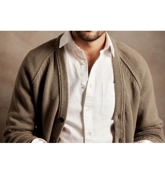 Men's Cssic  British Gentleman Dark Brown Cardigan