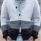 Men's Casual Striped Contrast Button pel Knit Cardigan