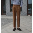 Retro slim mens pin color gentleman pants