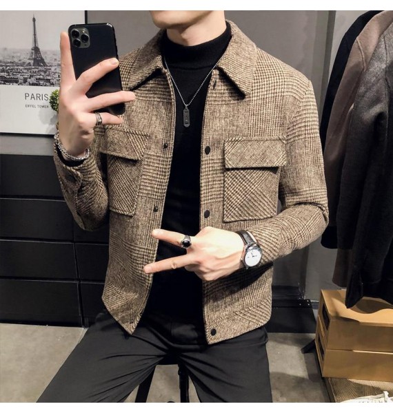 Retro Casual Business Men's Long Sleeve Jacket