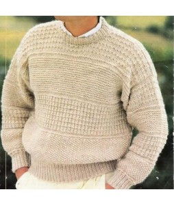 Men's Cssic Casual British Pullover White Sweater