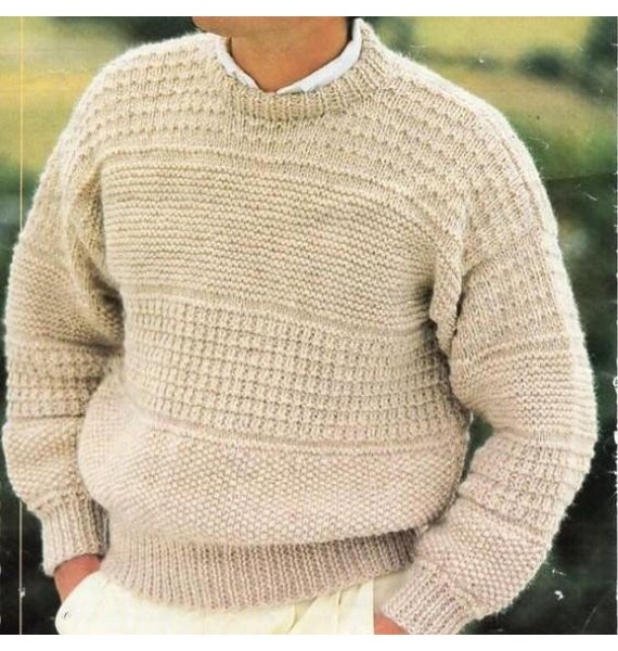 Men's Cssic Casual British Pullover White Sweater