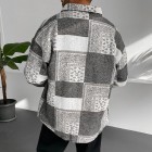 Men's Autumn And Winter Cashew Texture Fleece Jacket