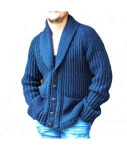 Men's Casual pel Long Sleeve Knit Sweater