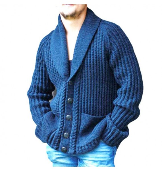 Men's Casual pel Long Sleeve Knit Sweater