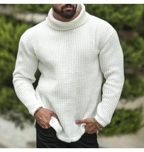 Men's Pin Casual Turtleneck Sweater