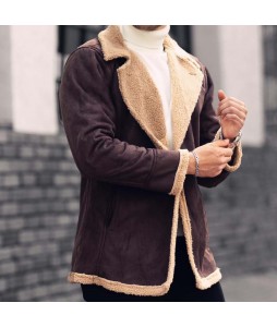 Suede And Fur Thermal Coat