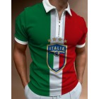 Football Contrast Print Polo Shirt