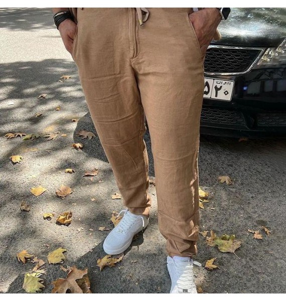 Men's Fashion Casual Basic Loose Cotton Linen Trousers