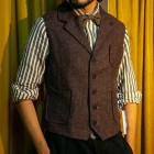 Suede Casual Men's Simple Waistcoats